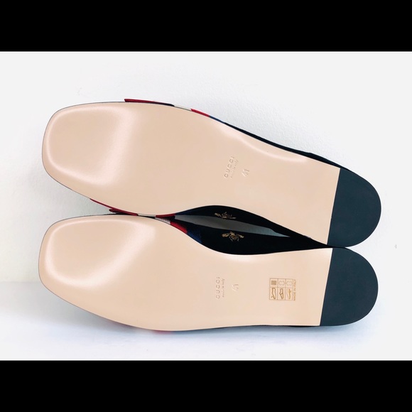 GUCCI Sylvie Bee Velvet Bow Ballet Flat Loafer - Picture 7 of 13